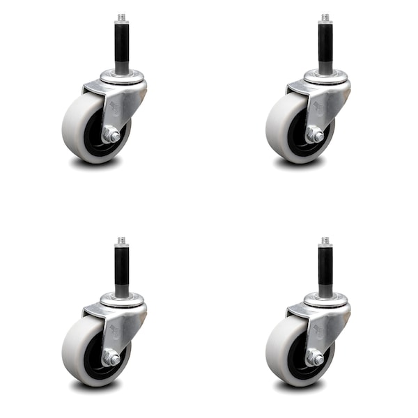 Service Caster 2 Inch Thermoplastic Rubber Wheel 3/4 Inch Expanding Stem Caster SCC, 4PK SCC-EX05S210-TPRS-34-4 - main